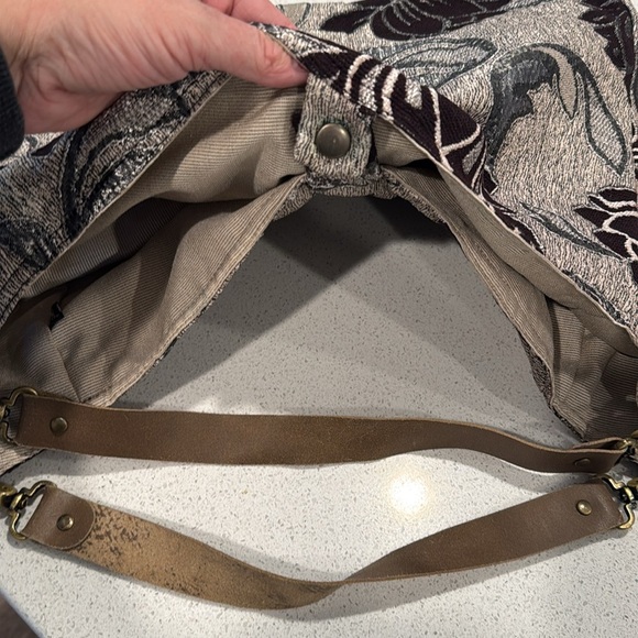 ZAND Amsterdam purse bag tote silver cream floral with movable straps - Picture 5 of 16